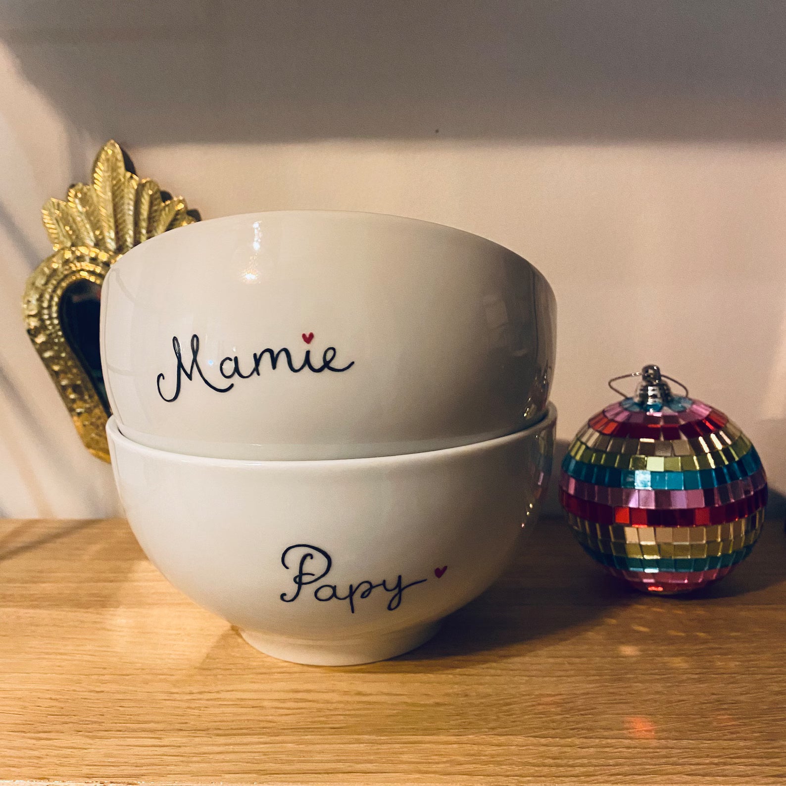 Bol en porcelaine personnalisé - Peint à la main avec votre prénom ou message