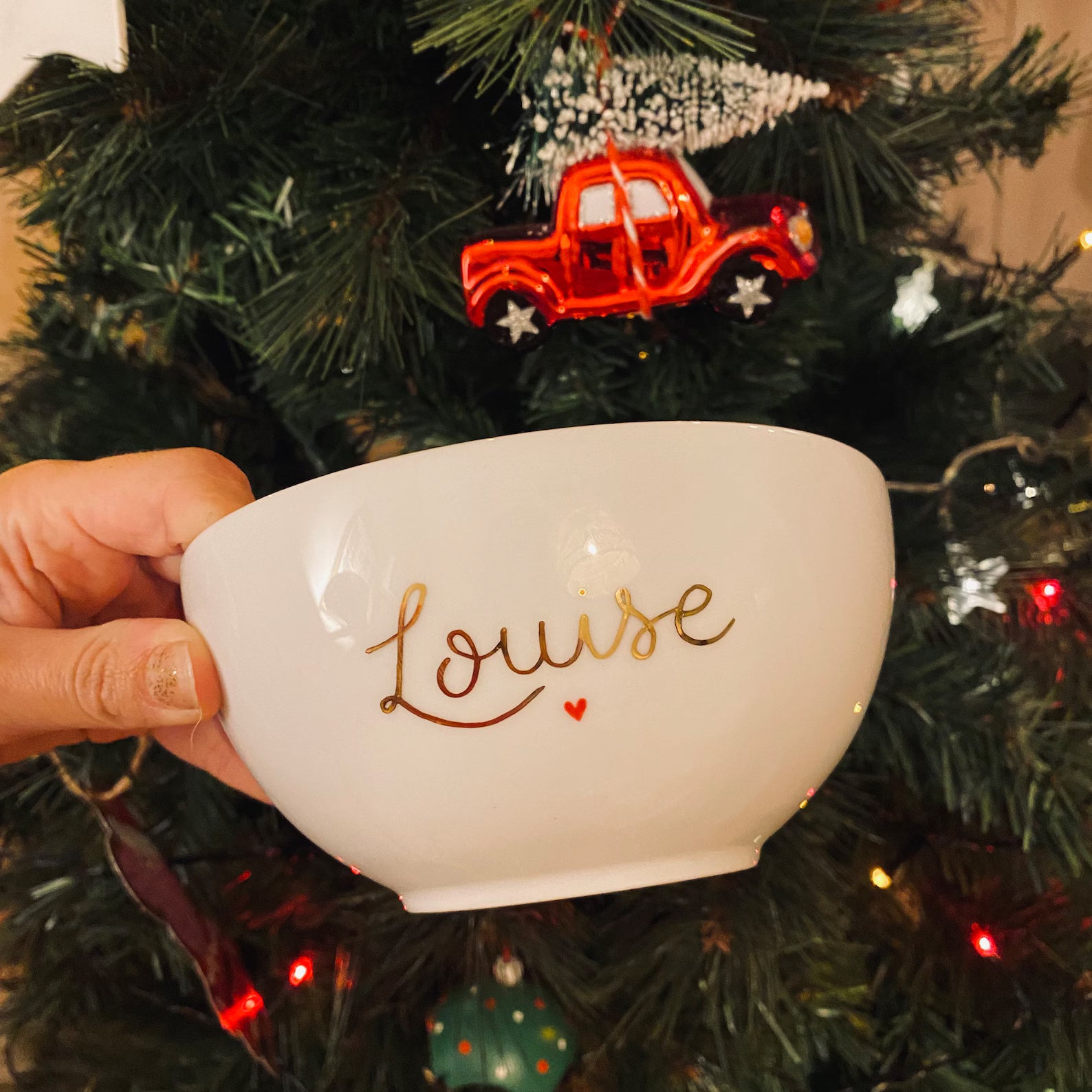 Bol en porcelaine personnalisé - Peint à la main avec votre prénom ou message