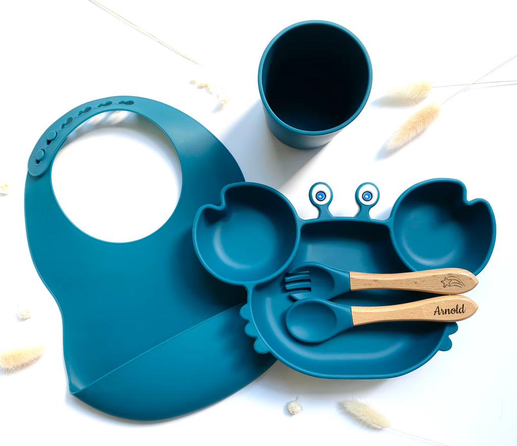 Coffret repas bébé en silicone personnalisé