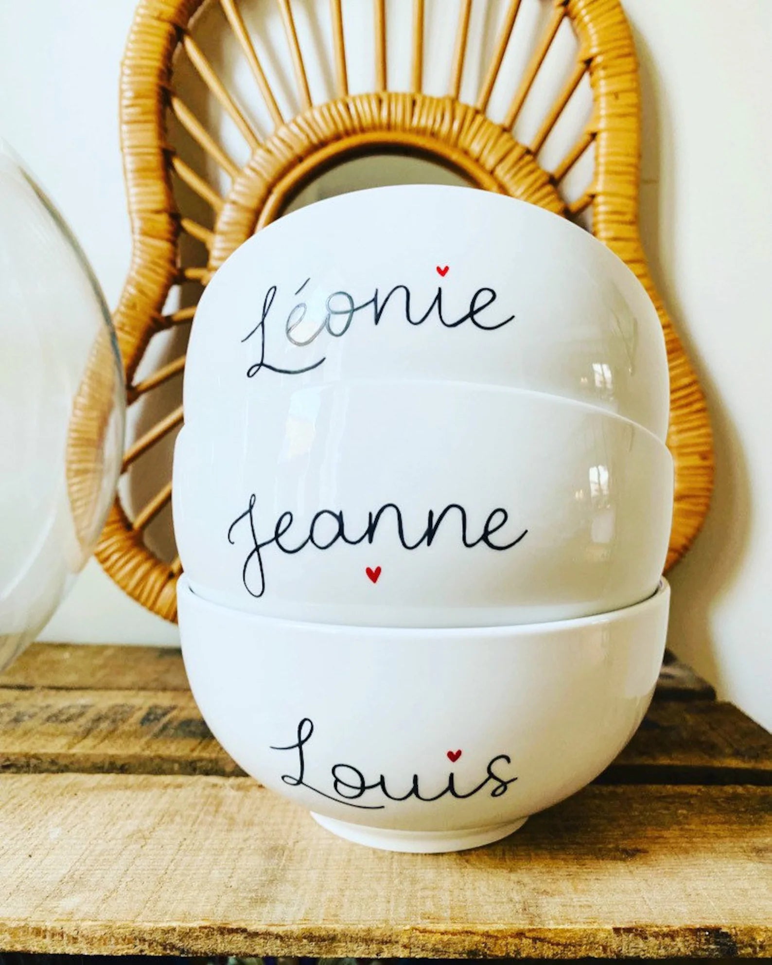 Bol en porcelaine personnalisé - Peint à la main avec votre prénom ou message