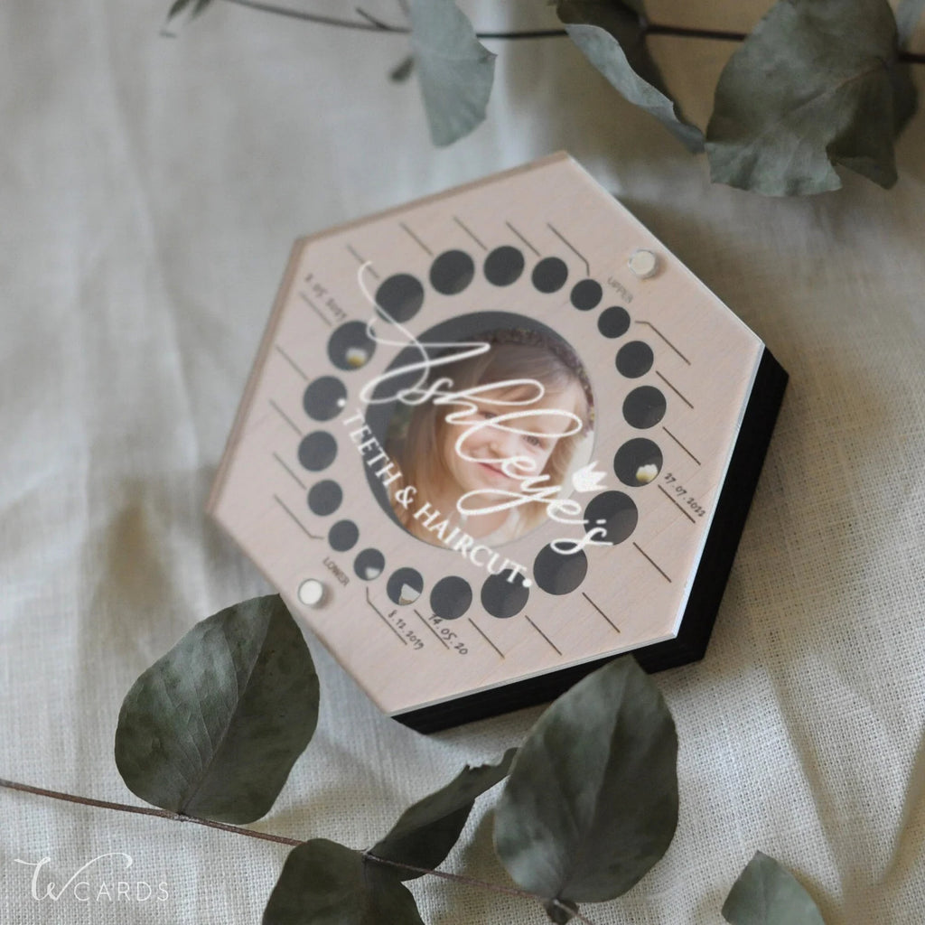 Boîte souvenir dents de lait & première mèche personnalisée