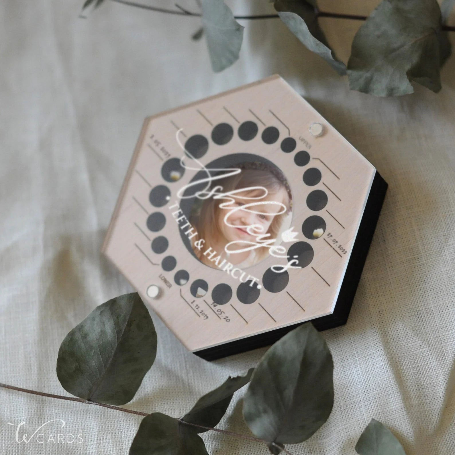 Boîte souvenir dents de lait & première mèche personnalisée