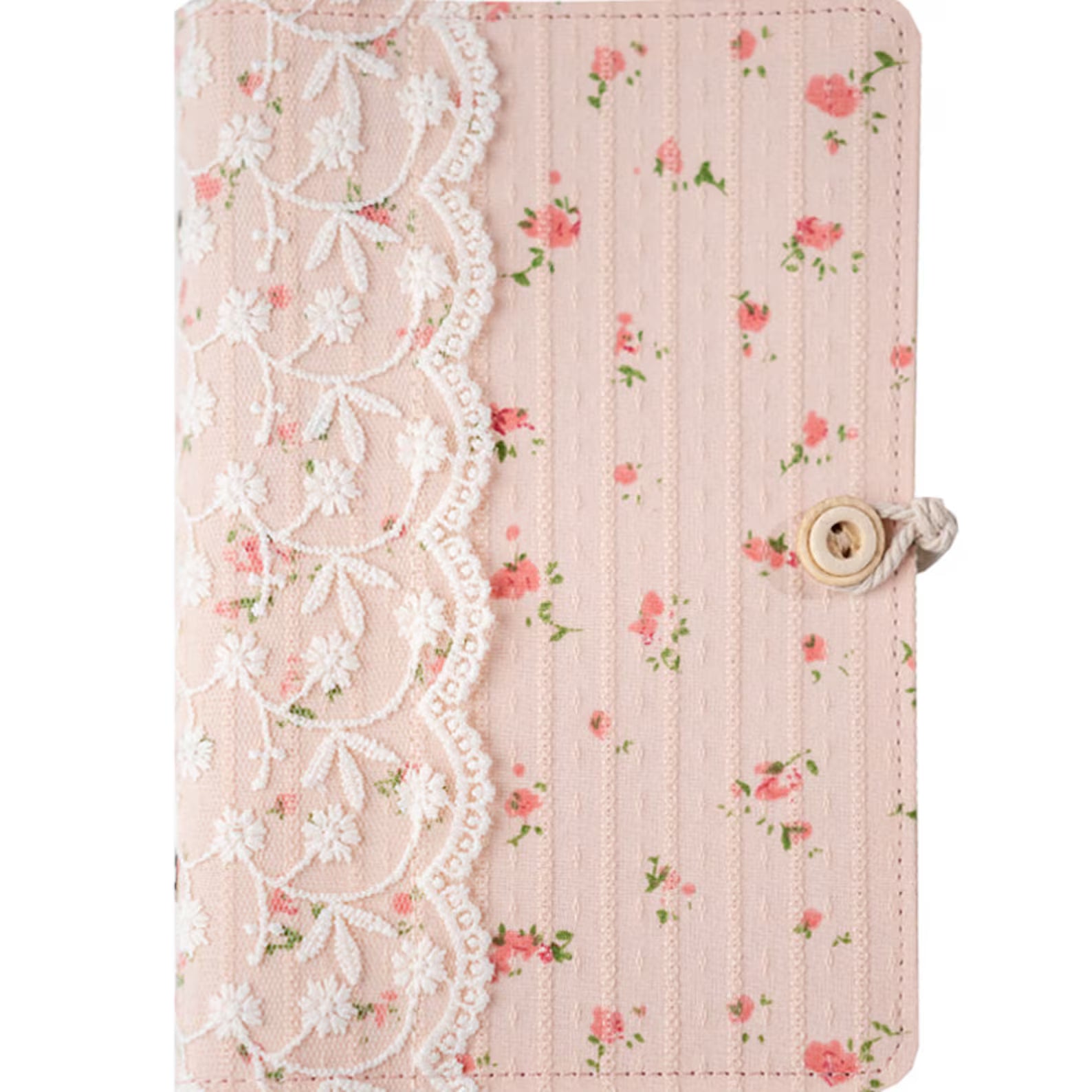Carnet en tissu fleuri avec dentelle – le journal trop mignon pour écrire, rêver et créer