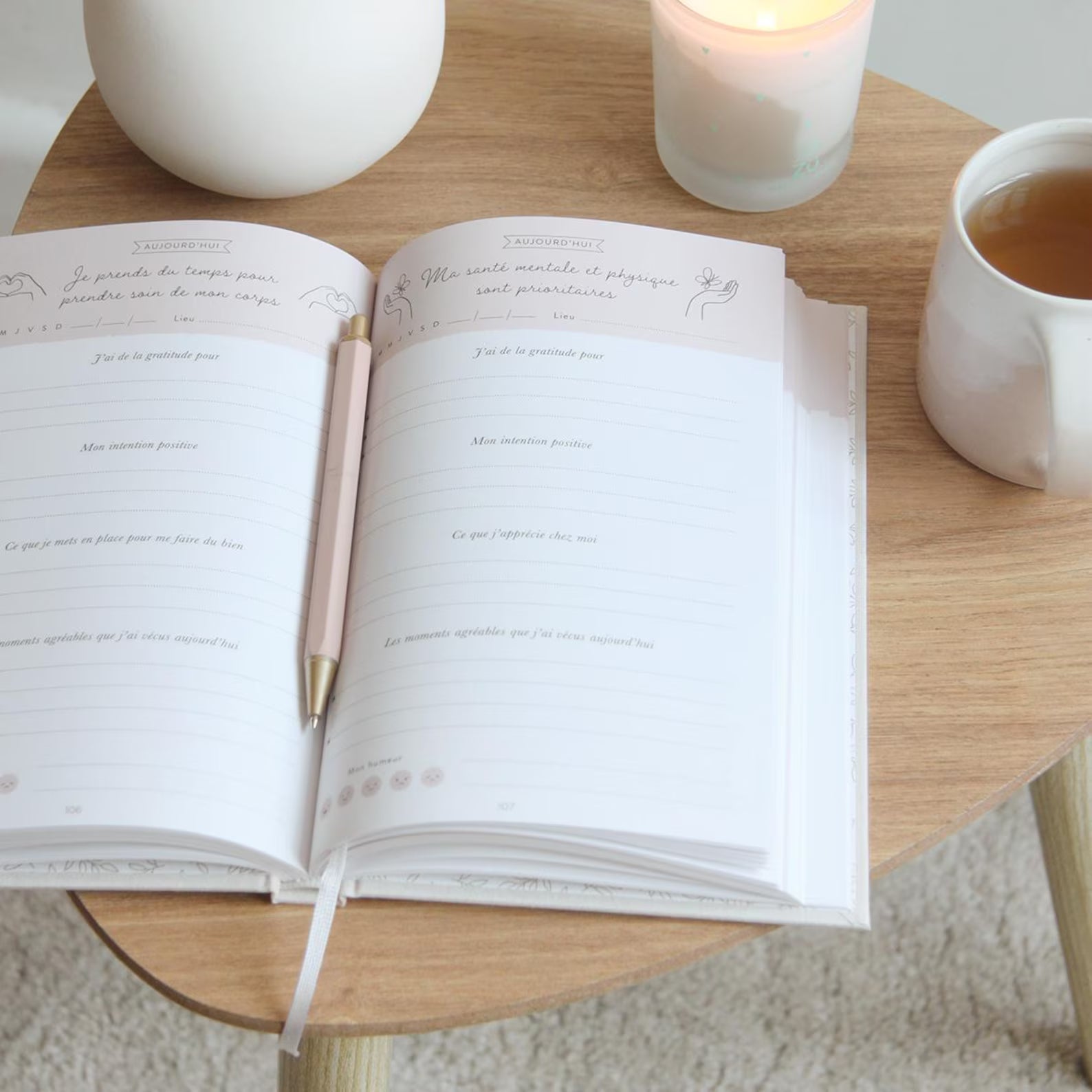 Journal de gratitude haut de gamme – le carnet qui fait du bien au moral