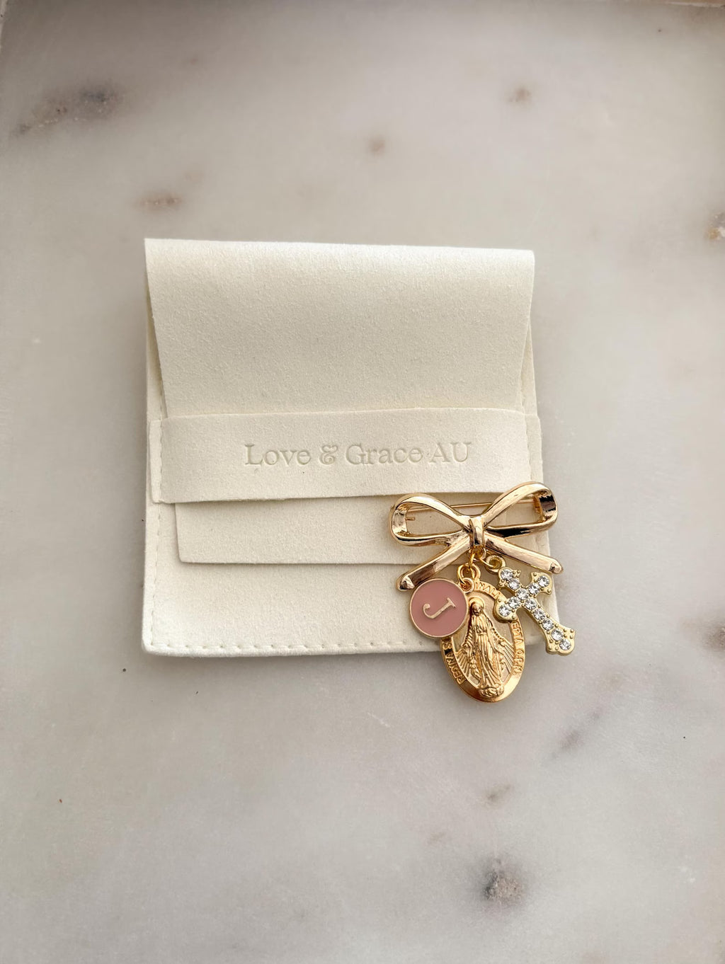 Broche de protection Vierge Marie personnalisée – Cadeau catholique pour bébé