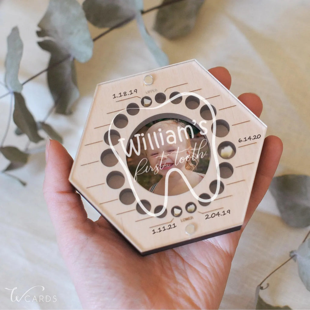 Boîte souvenir dents de lait & première mèche personnalisée