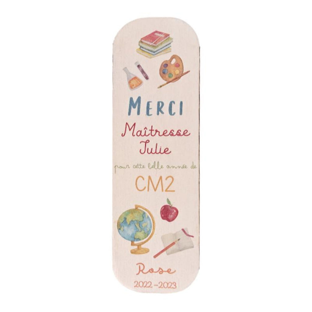 Marque-Page Personnalisé Merci Maîtresse / Maître / ATSEM