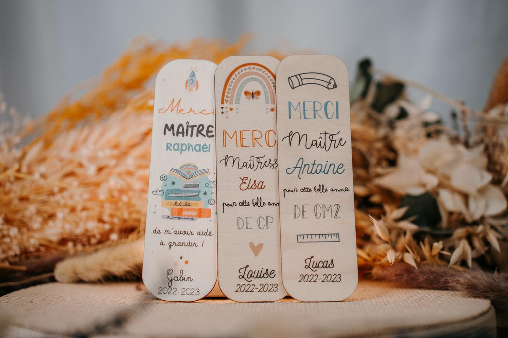 Marque-Page Personnalisé Merci Maîtresse / Maître / ATSEM