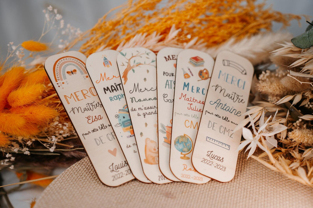Marque-Page Personnalisé Merci Maîtresse / Maître / ATSEM