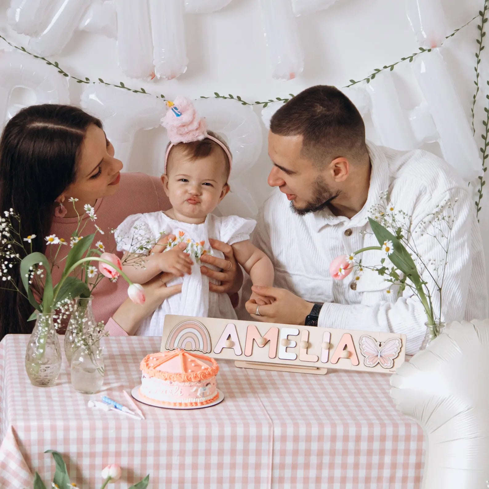 Puzzle prénom en bois personnalisé – Jouet Montessori & cadeau de naissance idéal