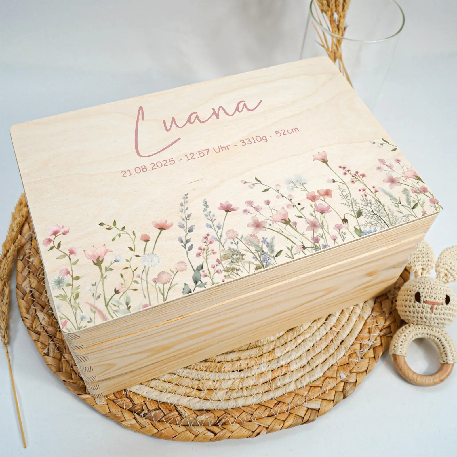 Coffret souvenir bébé personnalisé en bois