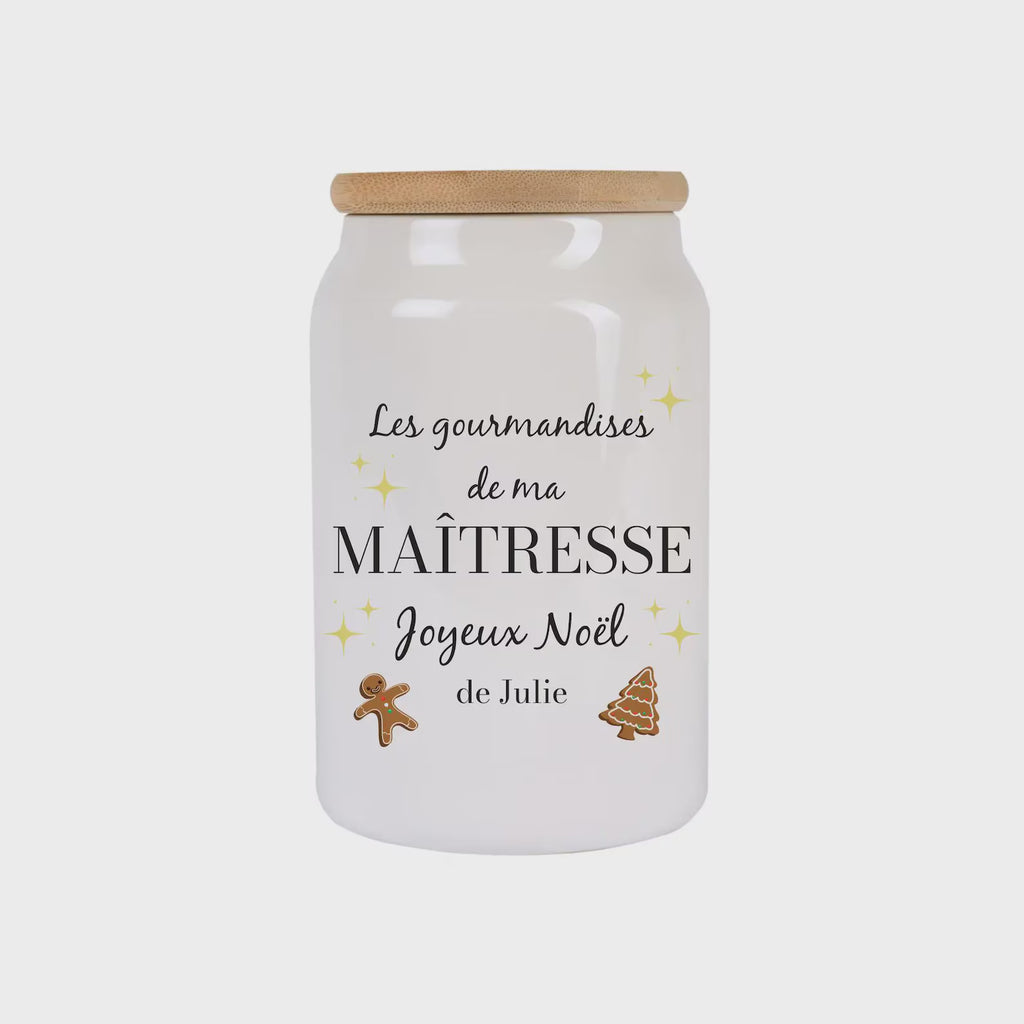 Pot à cookies personnalisé Maîtresse / Nounou / ATSEM