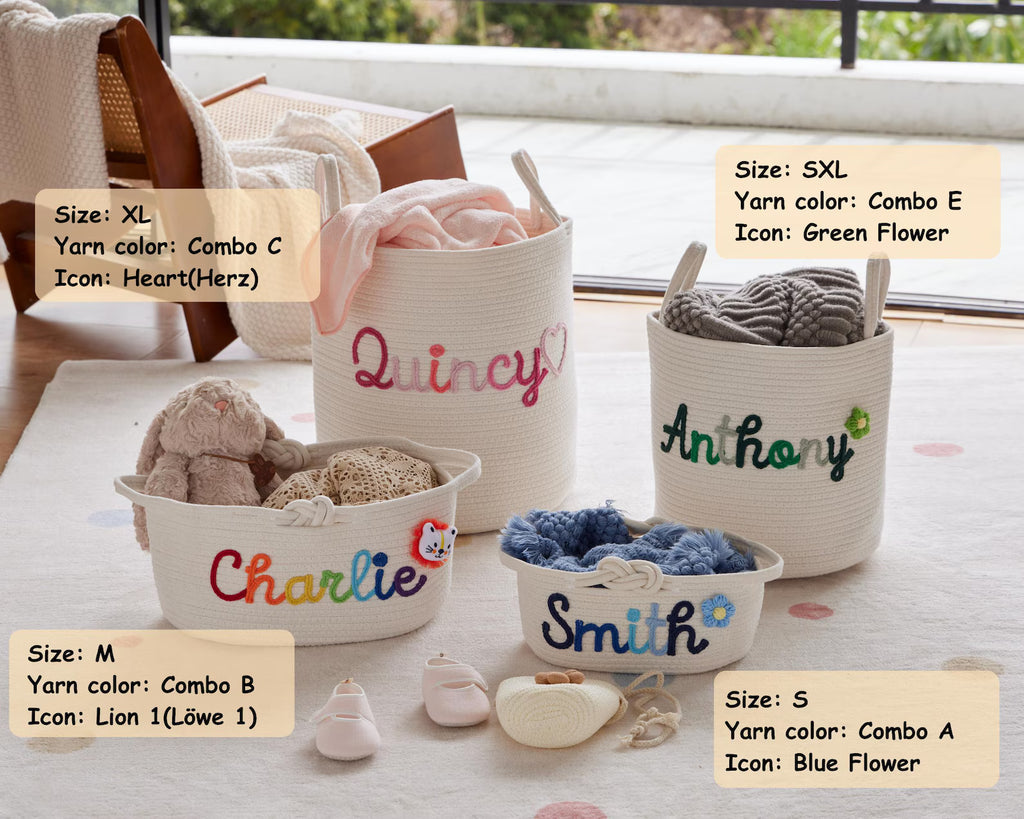 Panier de rangement personnalisé pour bébé