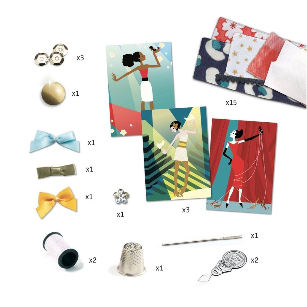 Images à coudre cartes à froufrous multicolore