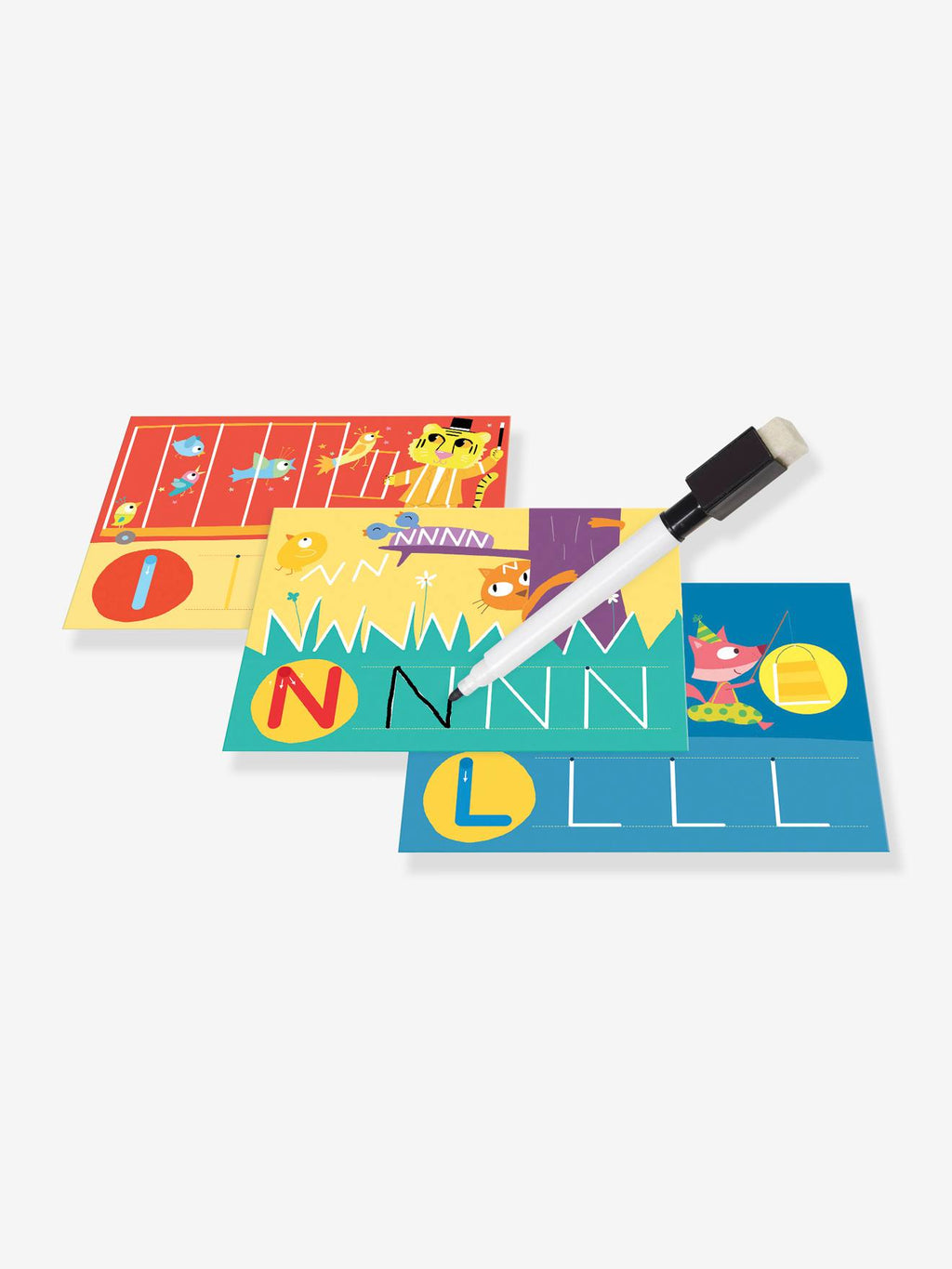 J'écris les lettres bleu