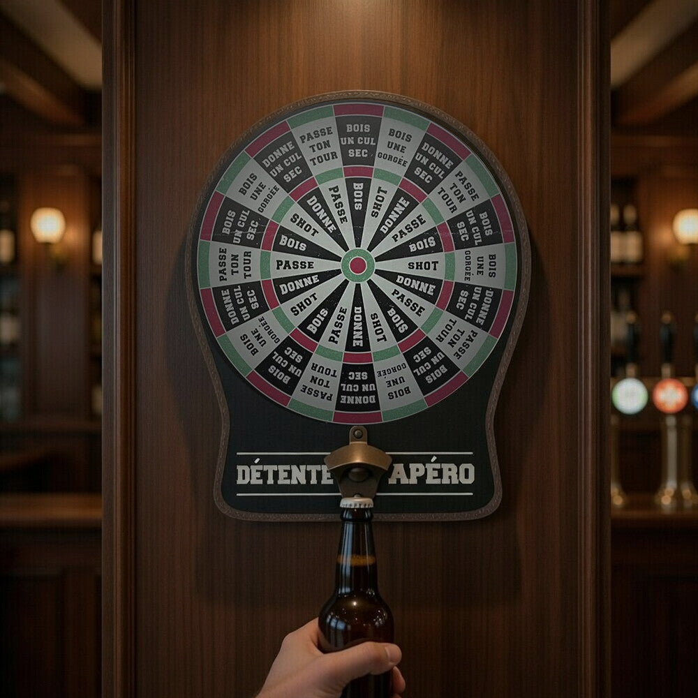 Jeu à Boire Fléchettes et Décapsuleur - Jeu d'Adresse