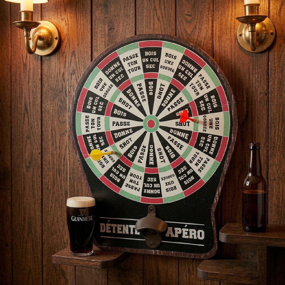 Jeu à Boire Fléchettes et Décapsuleur - Jeu d'Adresse
