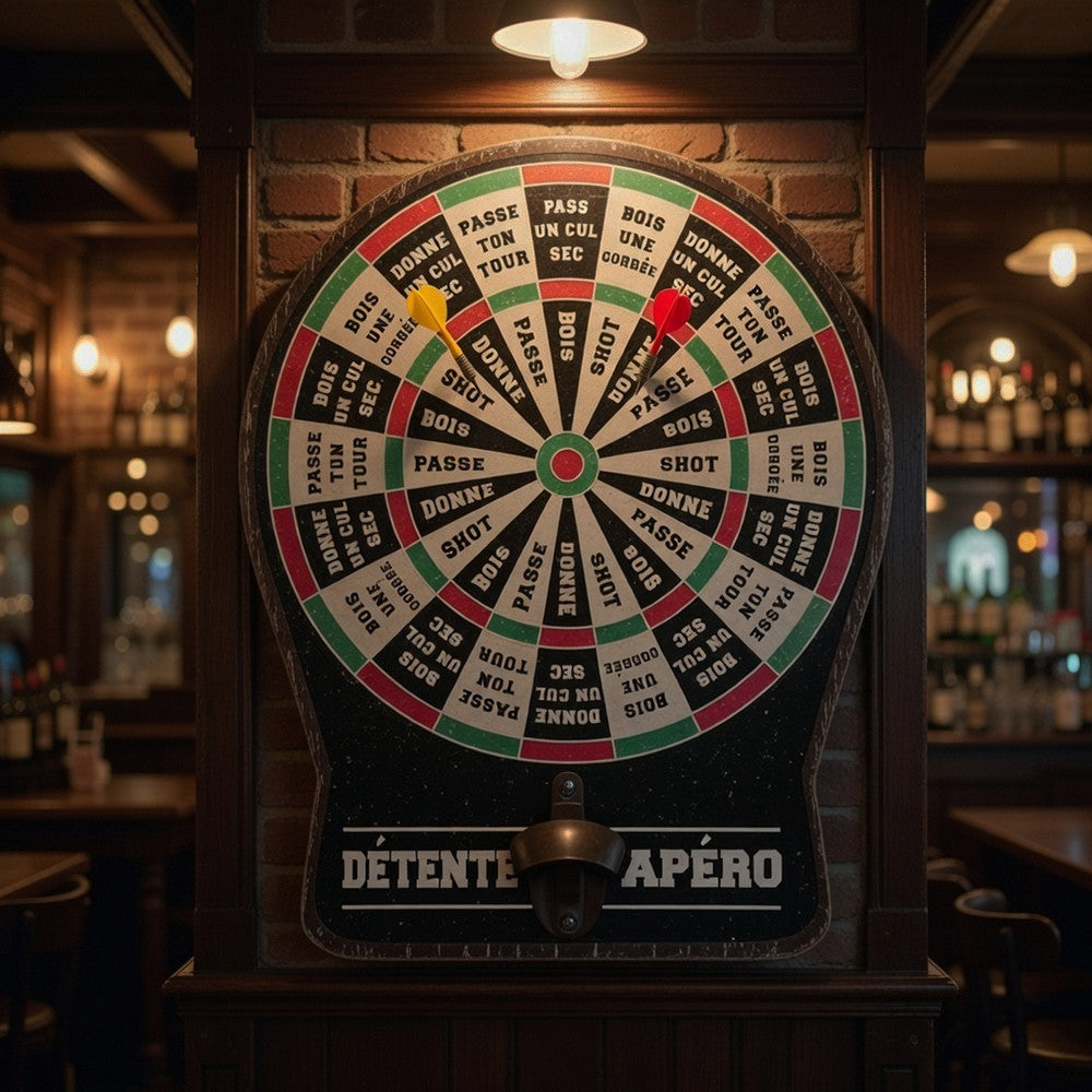 Jeu à Boire Fléchettes et Décapsuleur - Jeu d'Adresse