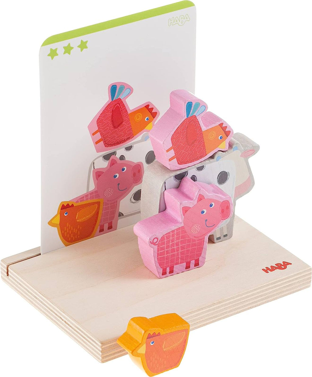 Jeu à empiler 3D à la ferme beige