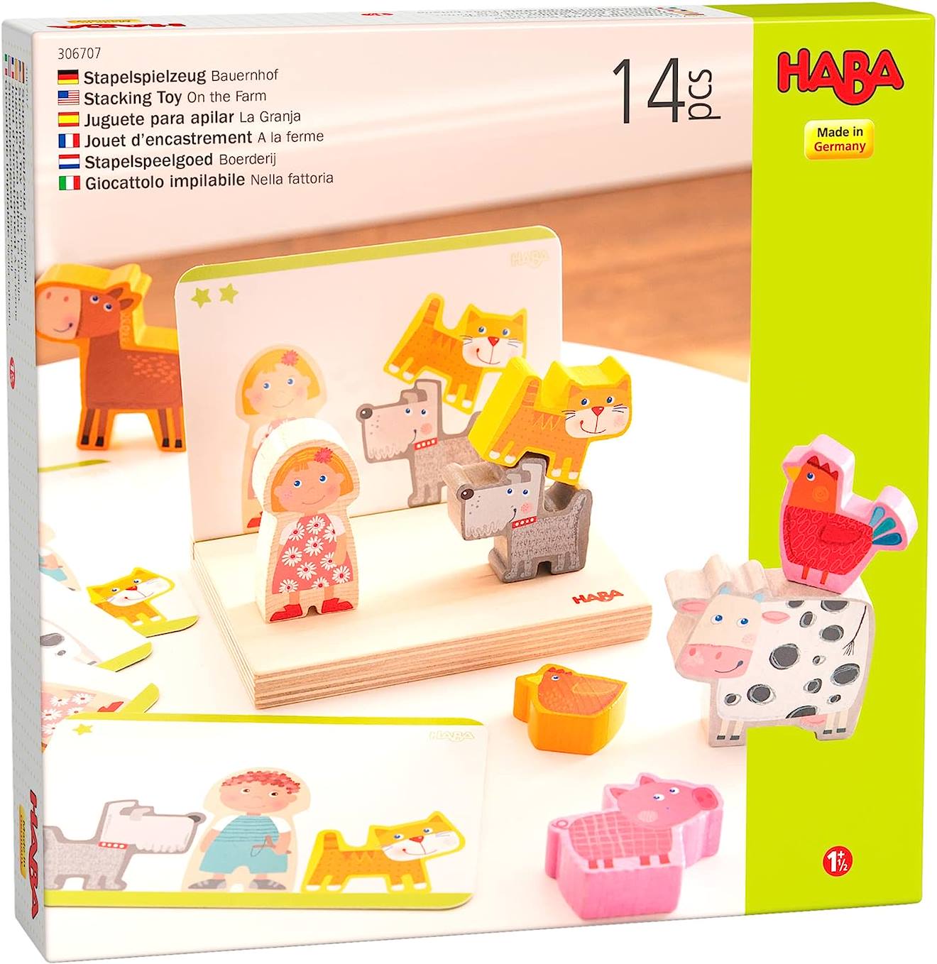 Jeu à empiler 3D à la ferme beige