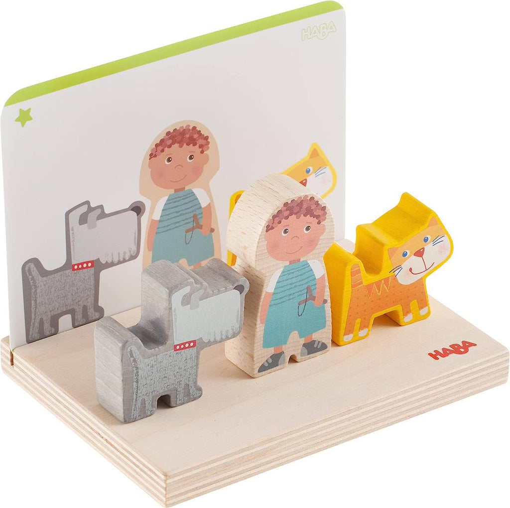 Jeu à empiler 3D à la ferme beige