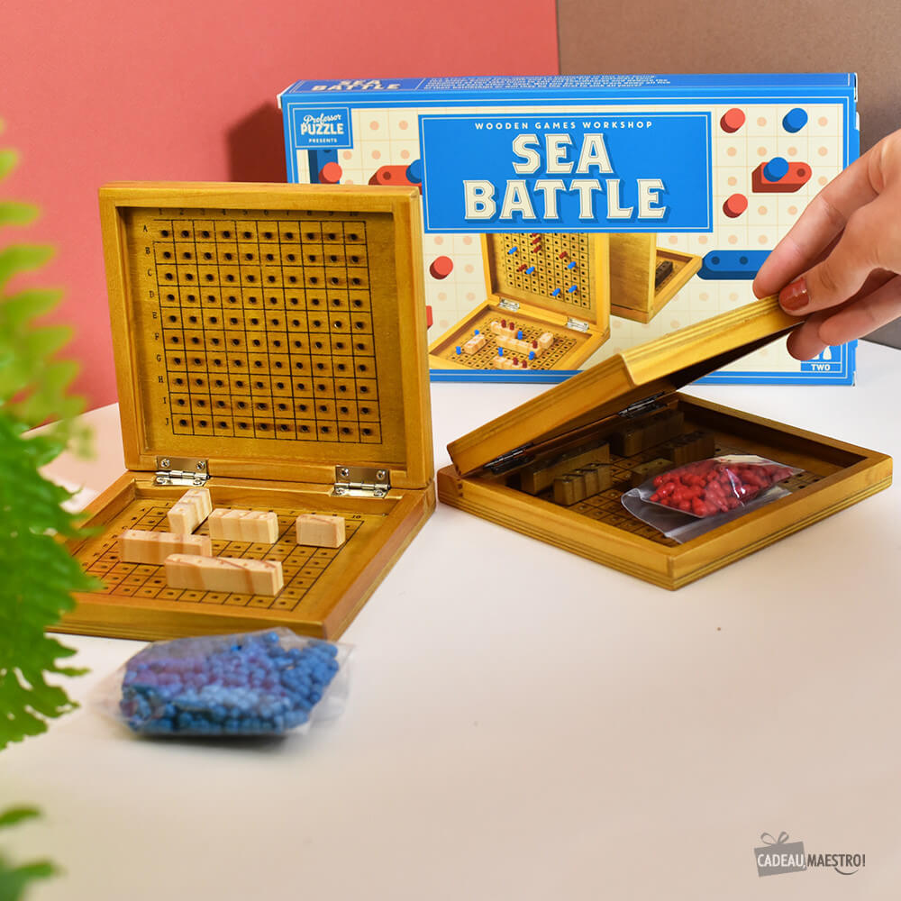 Jeu Bataille Navale en Bois - Jeux de Société Originaux CadoMaestro