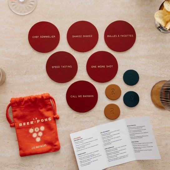 Jeu Beer Pong en cuir – Okuri