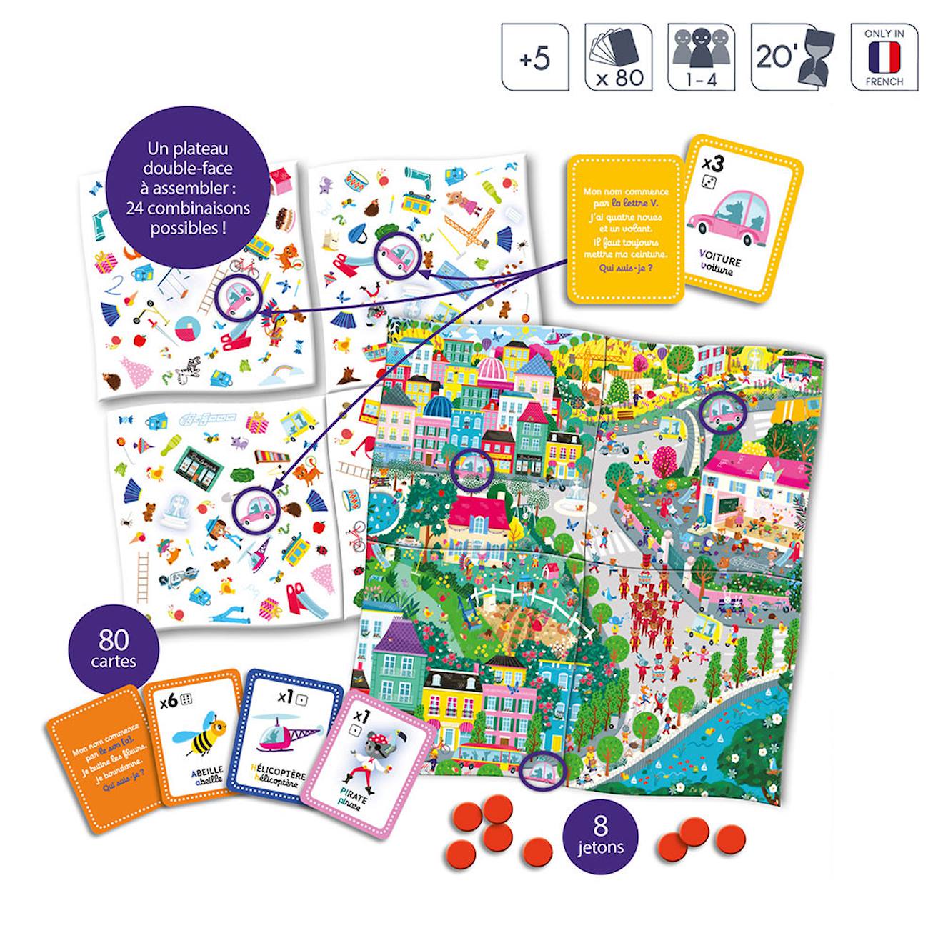 Jeu cherche et trouvé les lettres bleu