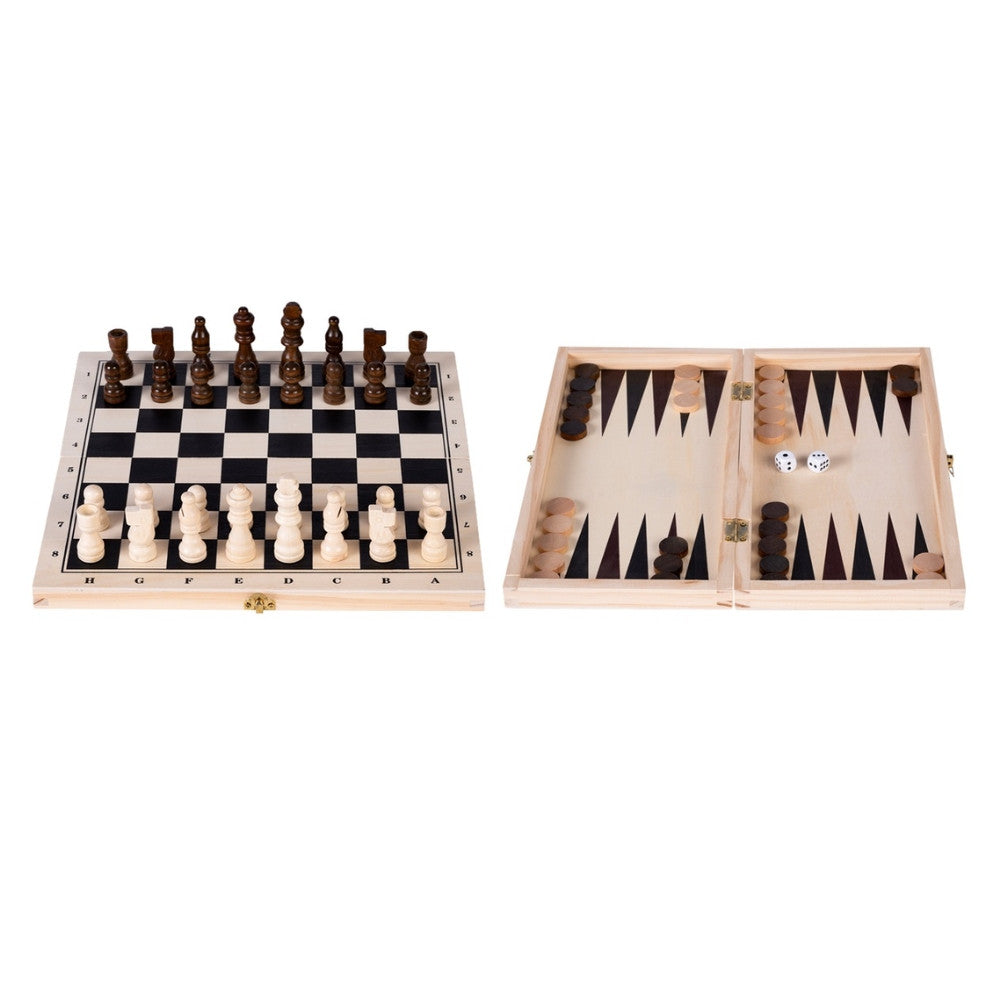 Jeu d'Échecs et Backgammon de Voyage en Bois - Jeux en Bois