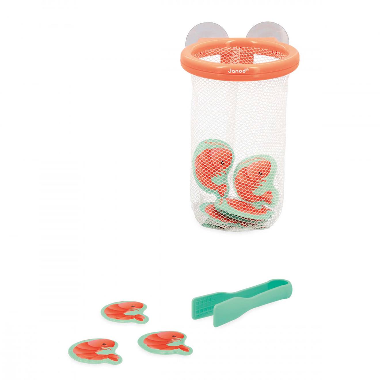 Jeu de bain attrape crevettes du bain rose saumon / turquoise