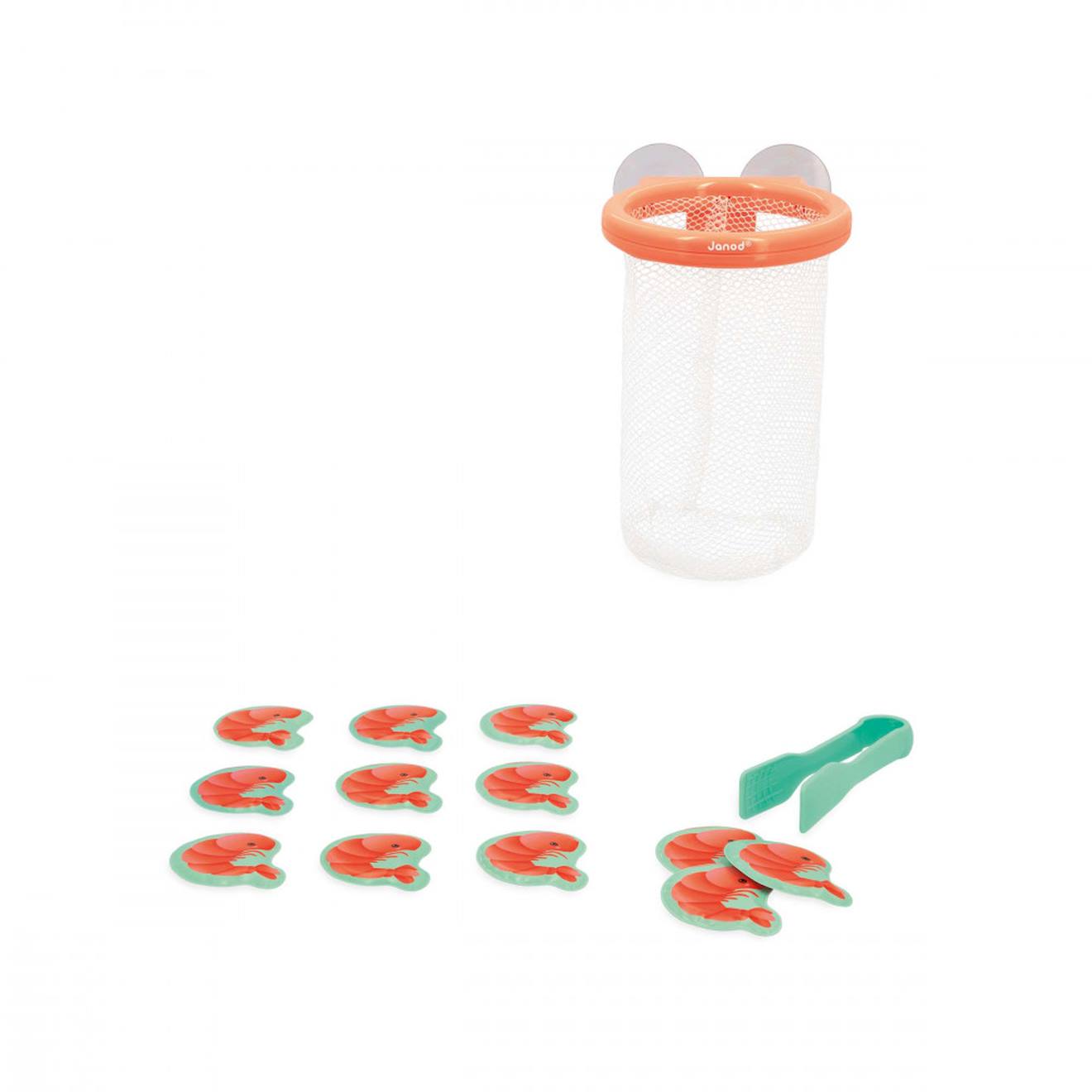 Jeu de bain attrape crevettes du bain rose saumon / turquoise