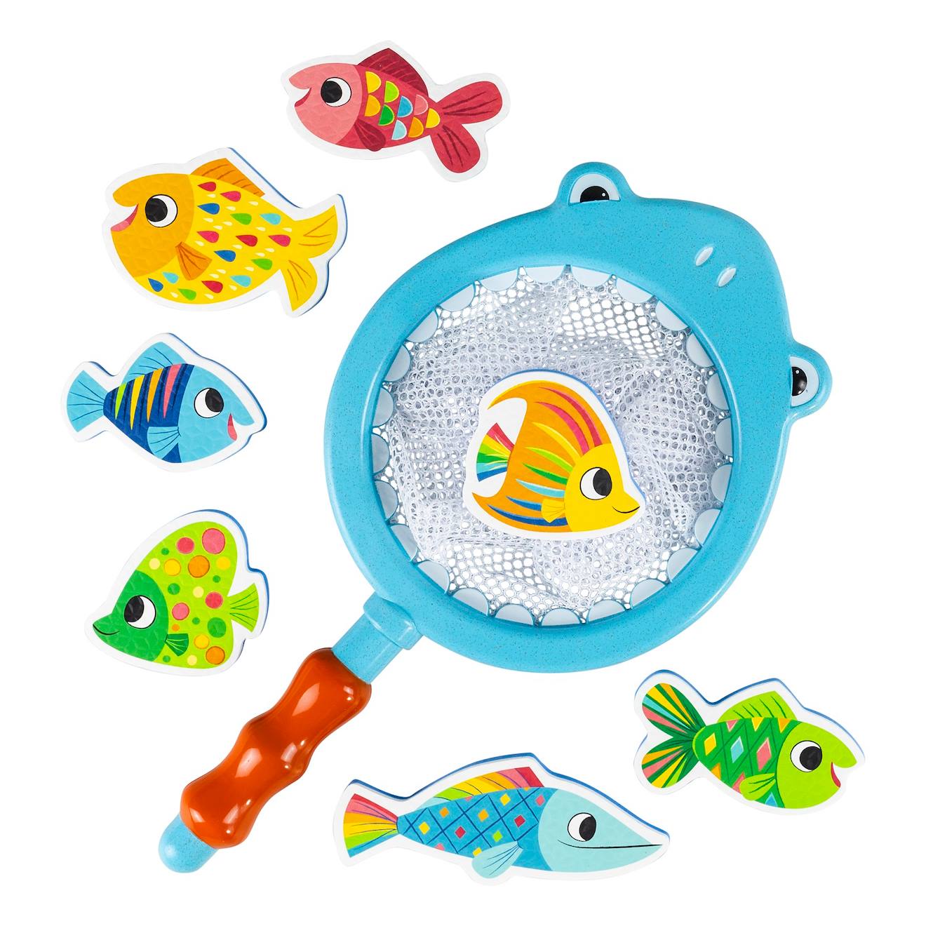Jeu de bain requin attrape-poissons bleu