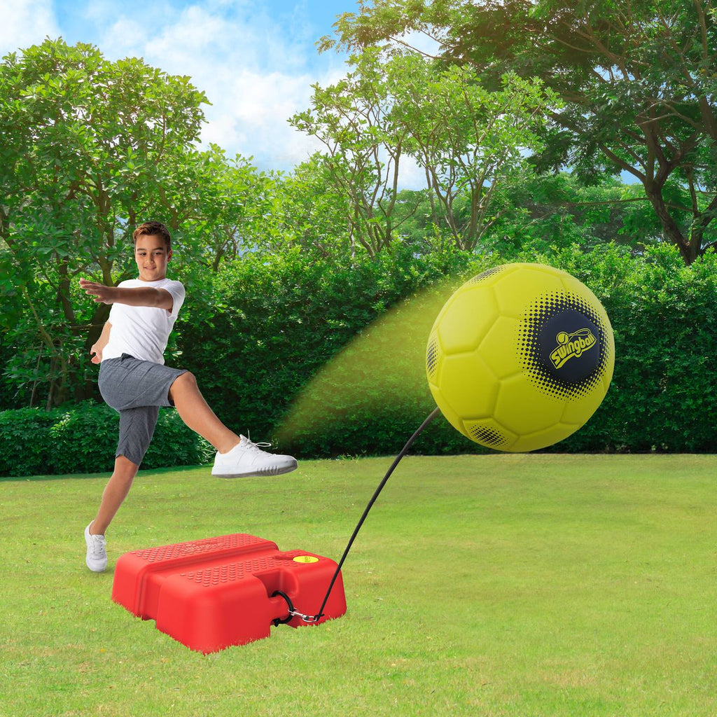 Jeu de balles swingball reflex football plastique noir - rouge - jaune