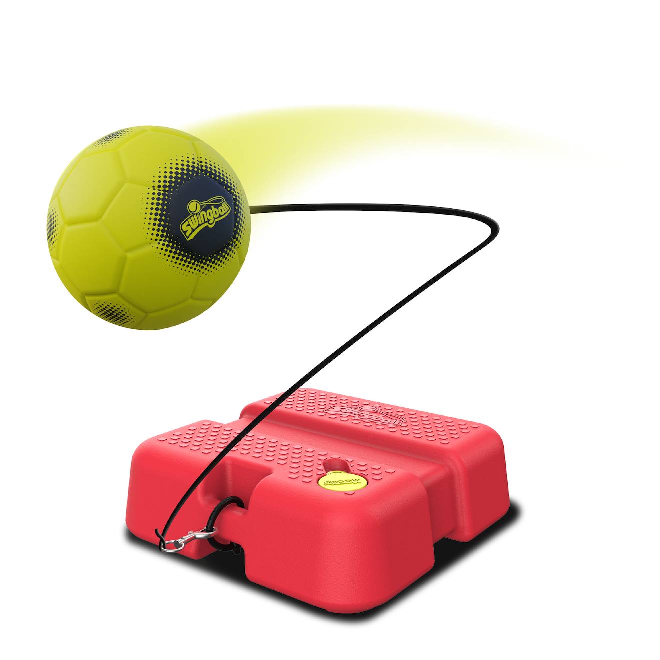 Jeu de balles swingball reflex football plastique noir - rouge - jaune
