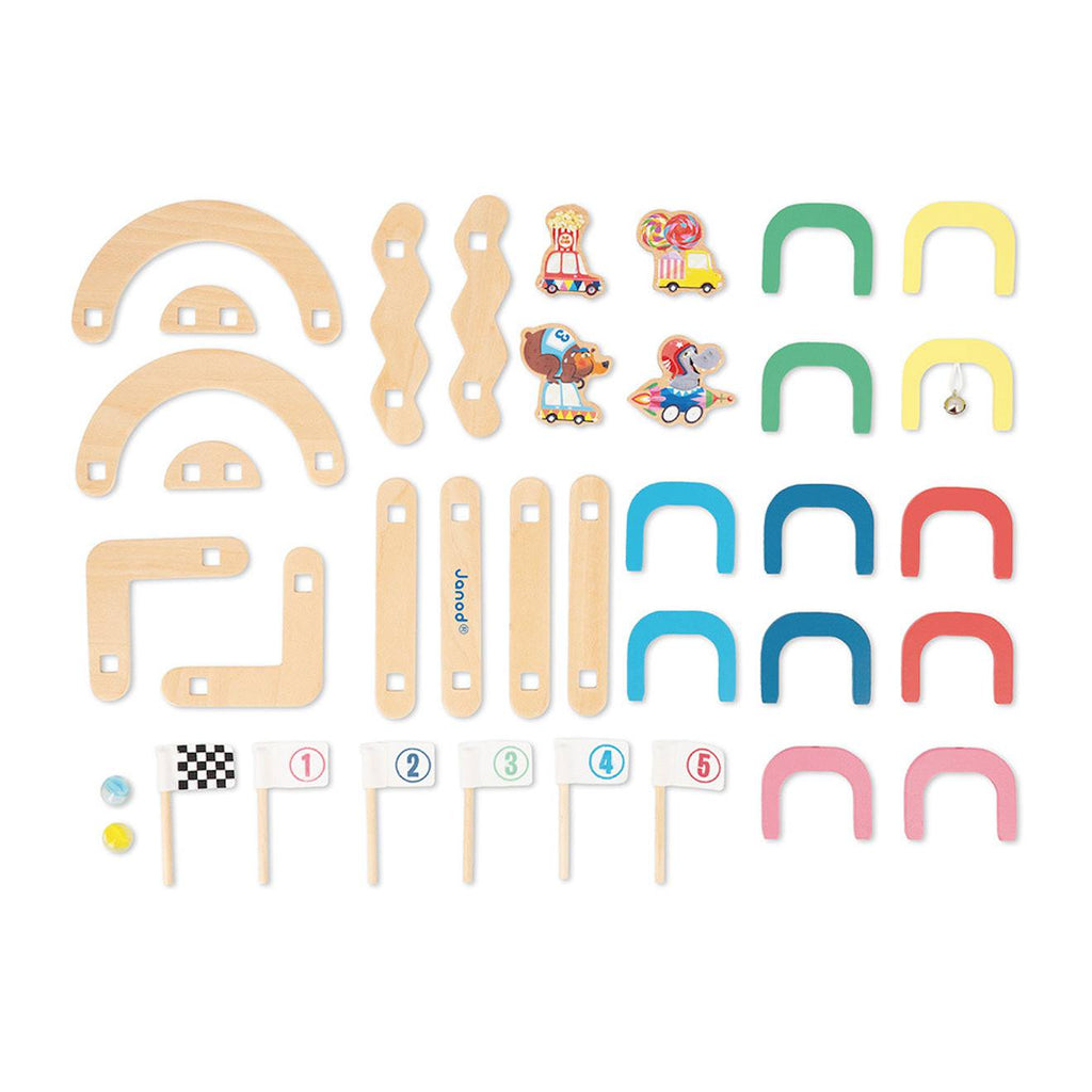 Jeu de billes circuit en bois FSC multicolore