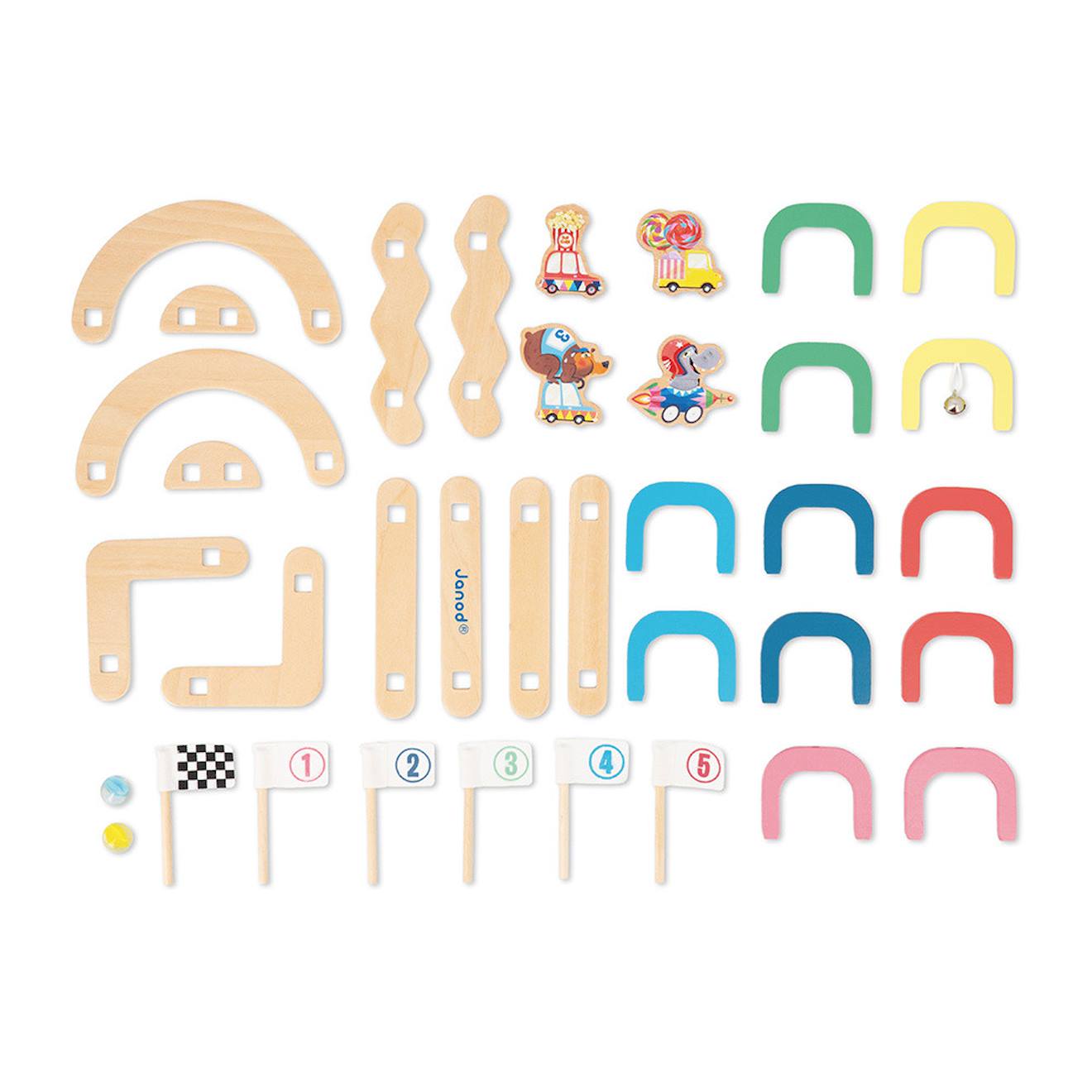 Jeu de billes circuit en bois FSC multicolore