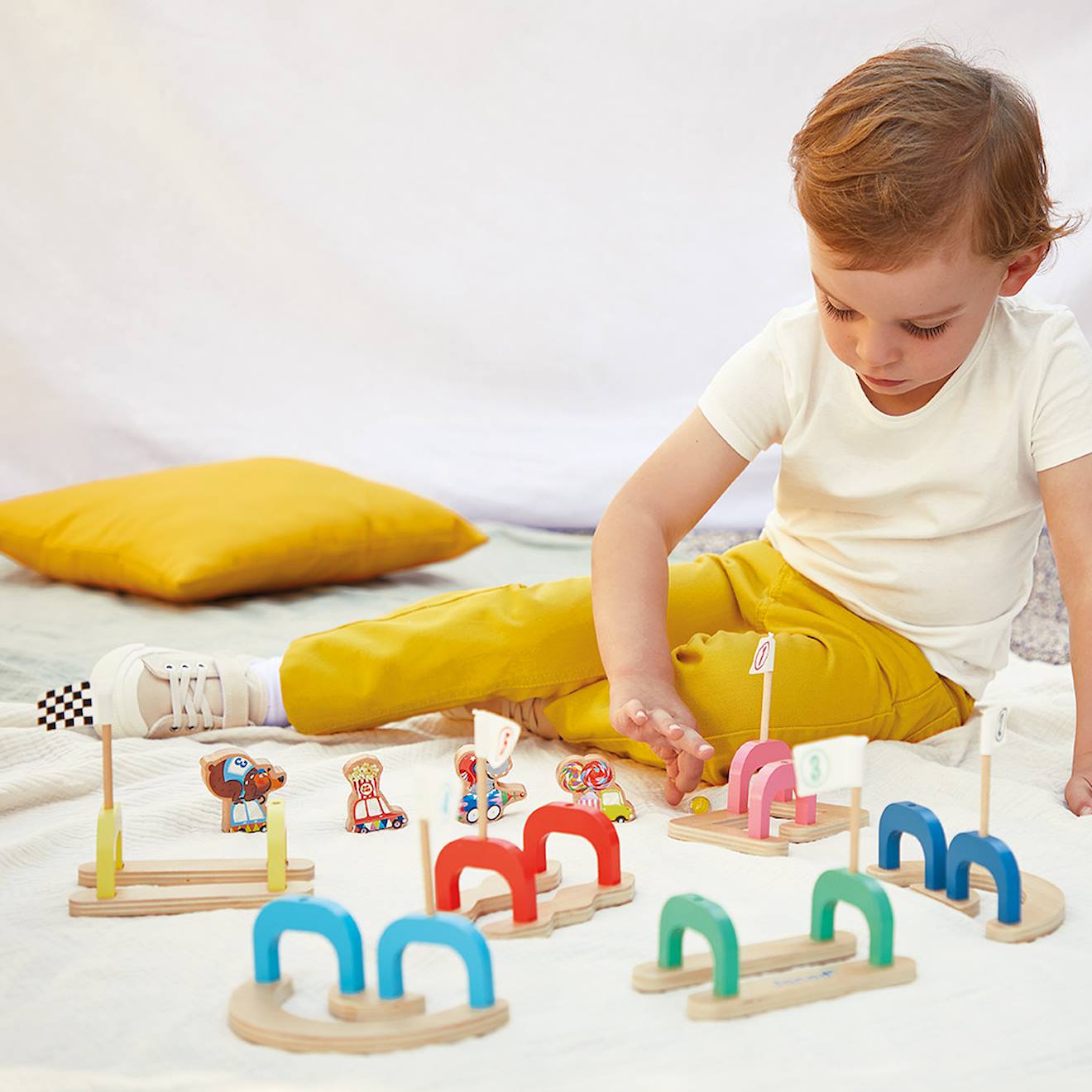 Jeu de billes circuit en bois FSC multicolore
