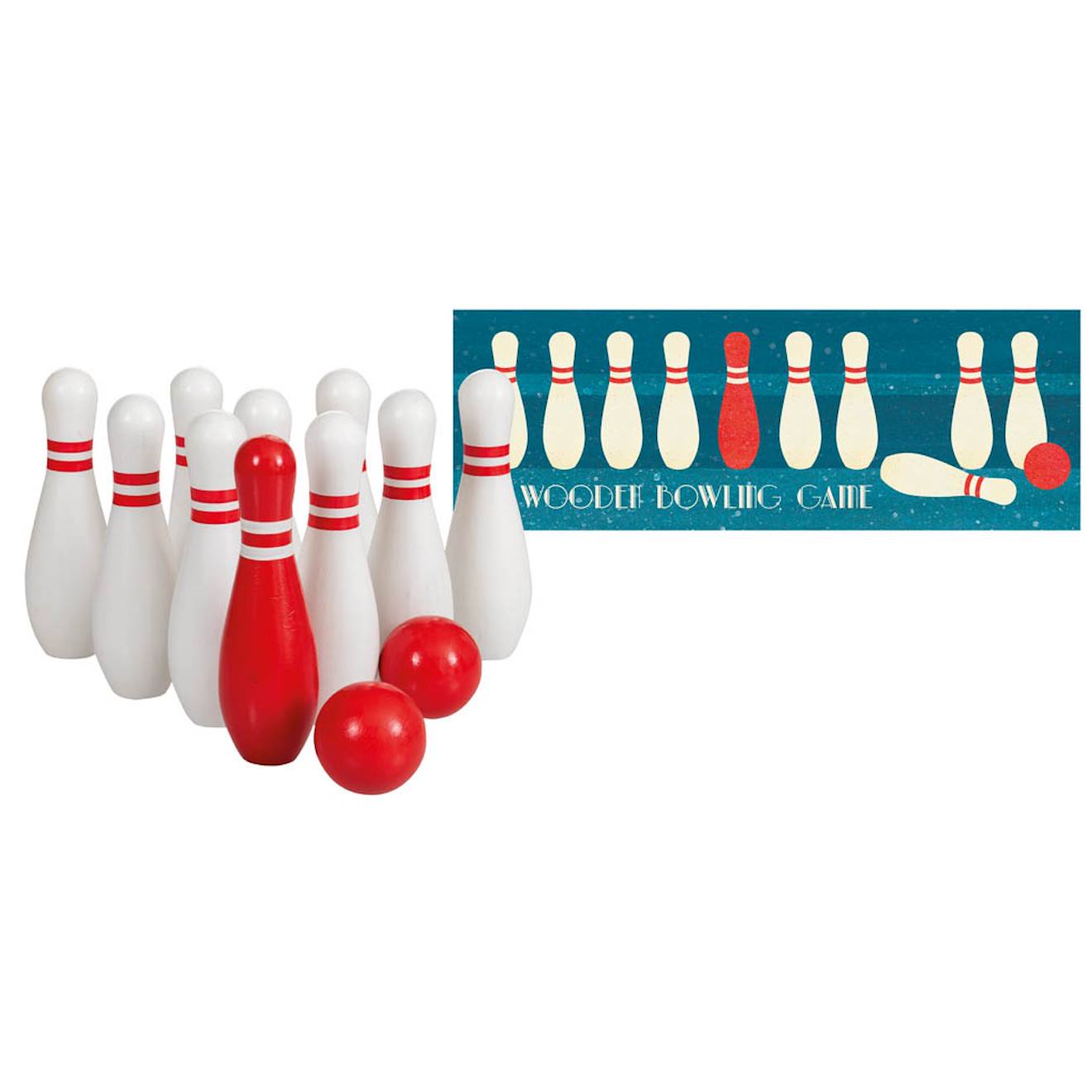 Jeu de bowling en bois blanc