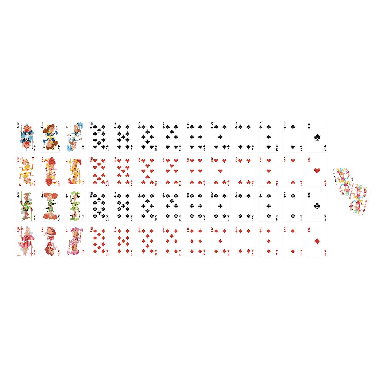 Jeu de cartes 54 pièces thème fête foraine multicolore