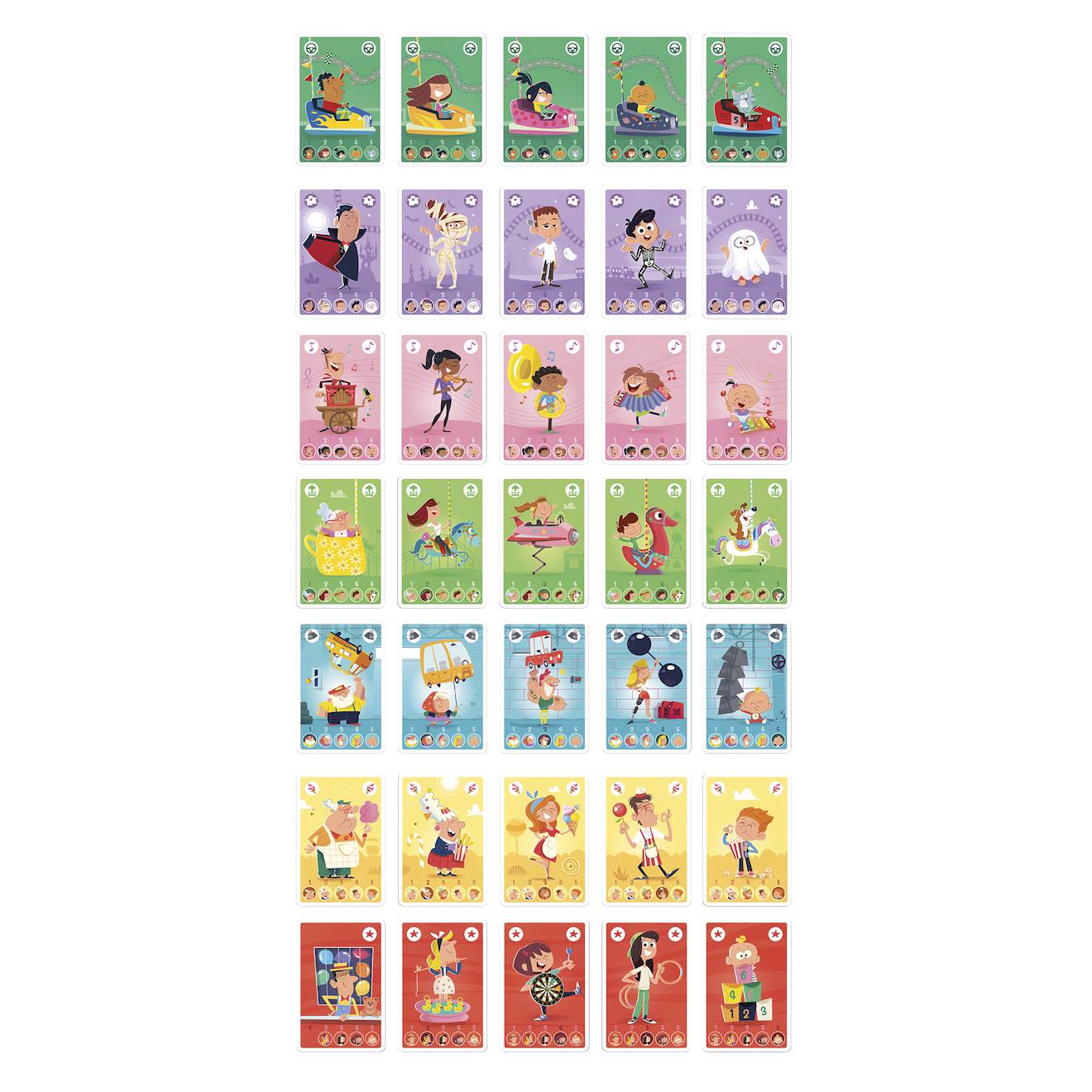 Jeu de cartes 7 familles- la fête foraine multicolore