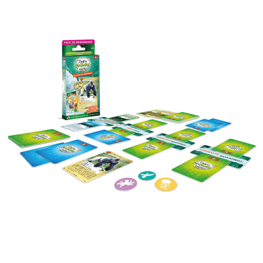 Jeu de cartes à collectionner défis nature protect pack de démarrage - gorille - fabriqué en france multicolore