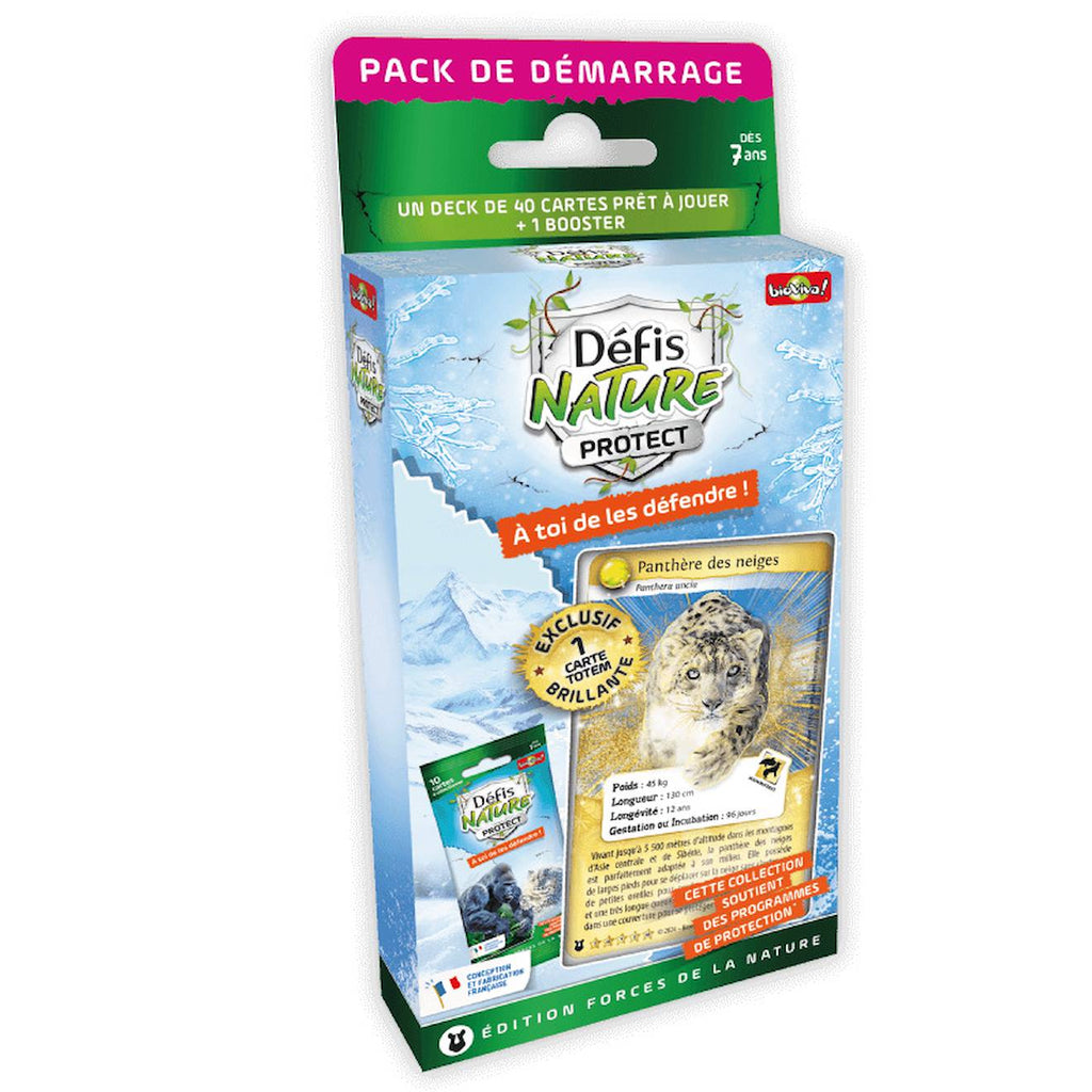 Jeu de cartes à collectionner défis nature protect - pack de démarrage - panthère des neiges - fabriqué en france multicolore