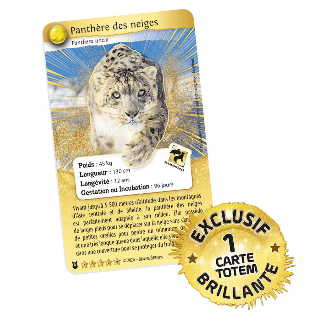 Jeu de cartes à collectionner défis nature protect - pack de démarrage - panthère des neiges - fabriqué en france multicolore