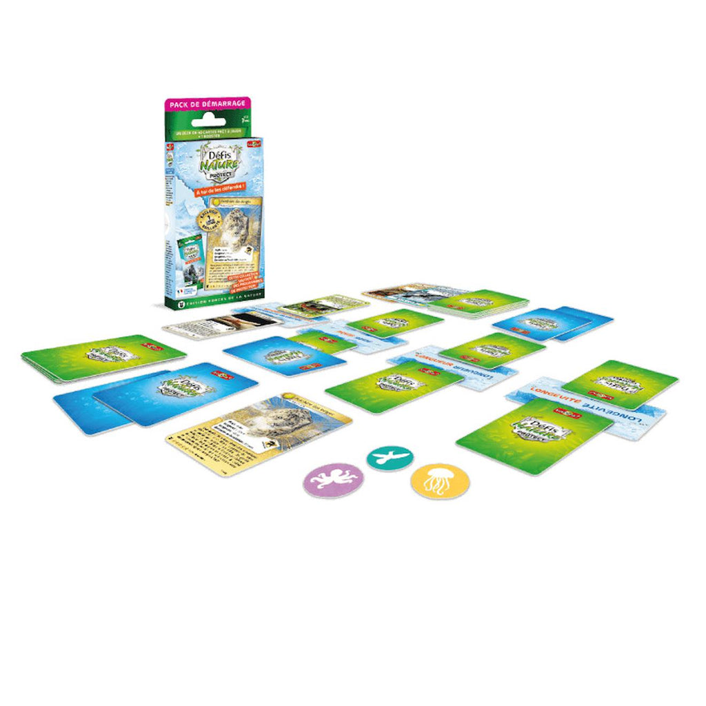 Jeu de cartes à collectionner défis nature protect - pack de démarrage - panthère des neiges - fabriqué en france multicolore