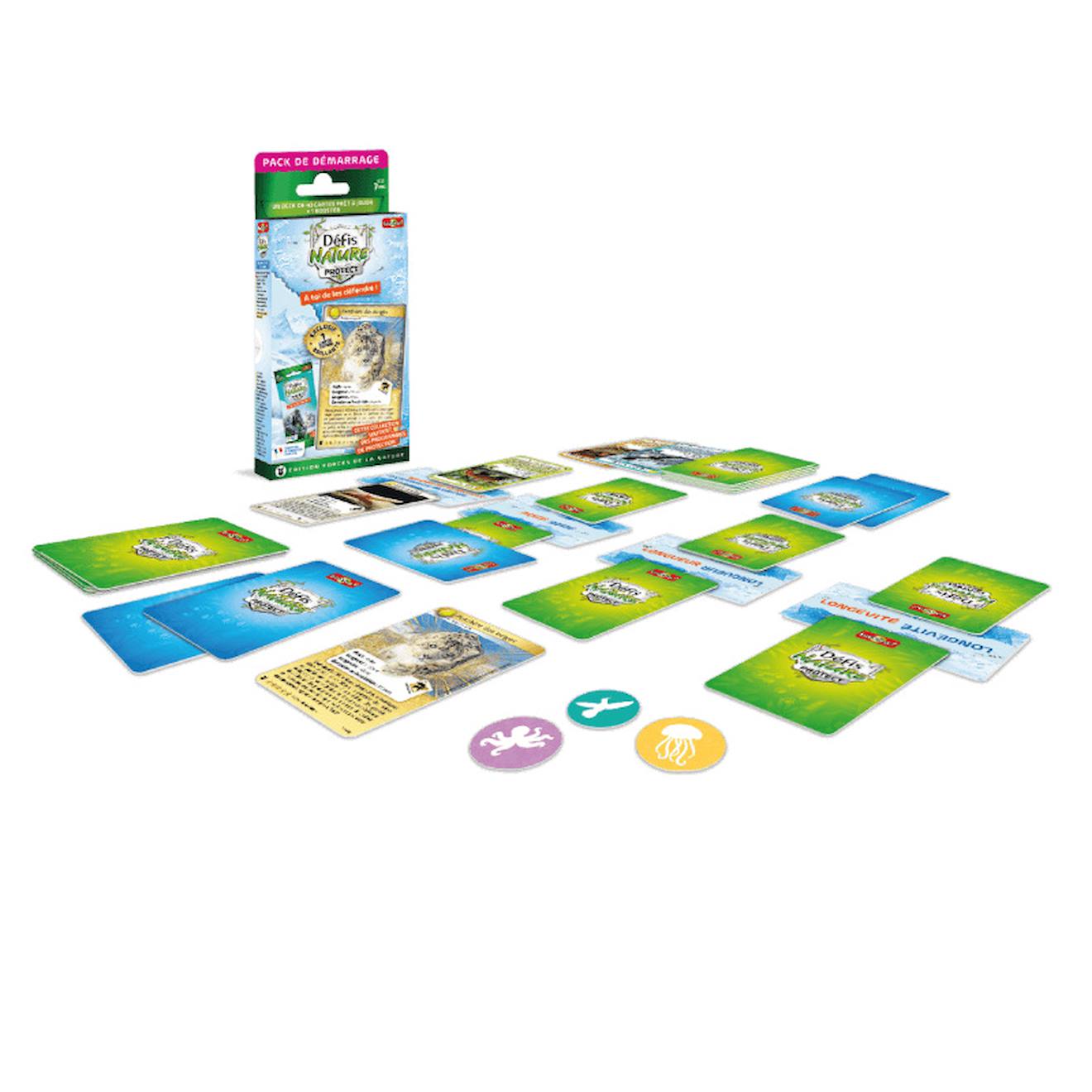 Jeu de cartes à collectionner défis nature protect - pack de démarrage - panthère des neiges - fabriqué en france multicolore