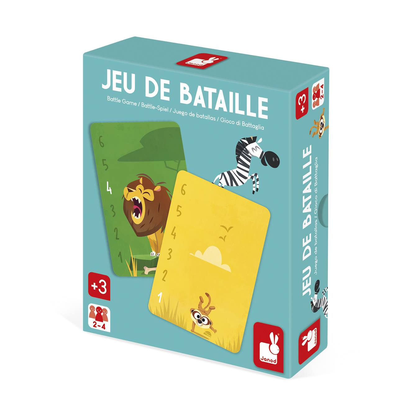 Jeu de cartes bataille les animaux d'afrique multicolore