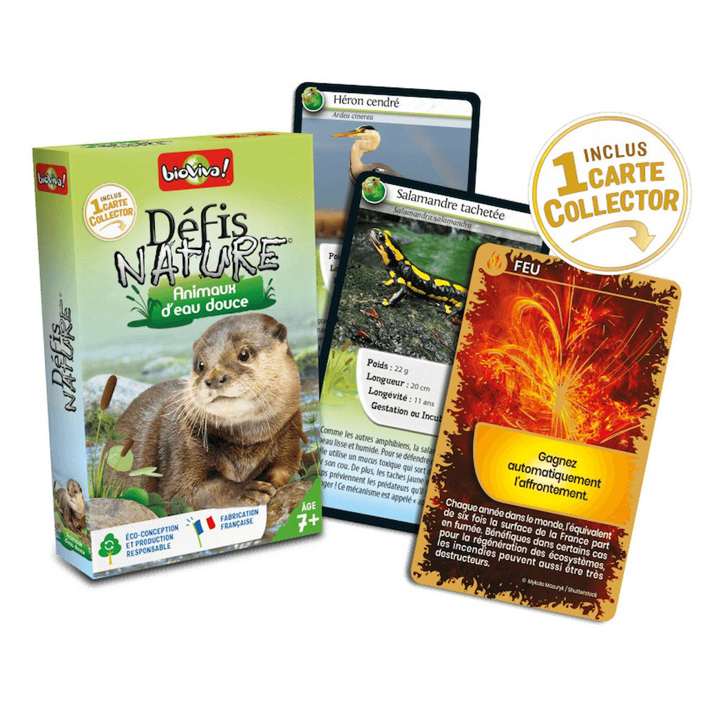 Jeu de cartes défis nature - animaux d'eau douce - fabriqué en france multicolore