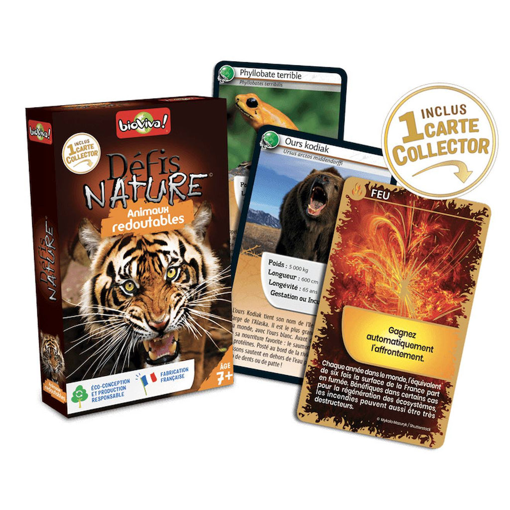 Jeu de cartes défis nature - animaux redoutables - fabriqué en france multicolore