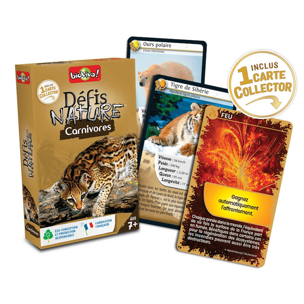 Jeu de cartes défis nature - carnivores - fabriqué en france multicolore