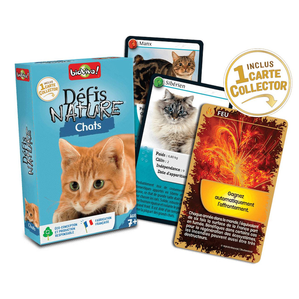 Jeu de cartes défis nature - chats - fabriqué en france multicolore